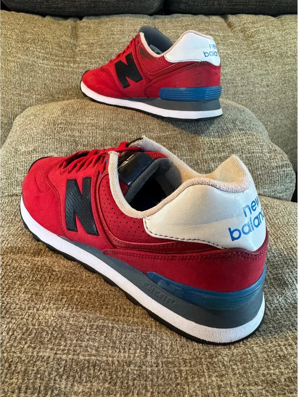 New Balance 574 'Paint Chip' Red Blue Black Men's Size 11 ML574ACC